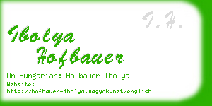 ibolya hofbauer business card